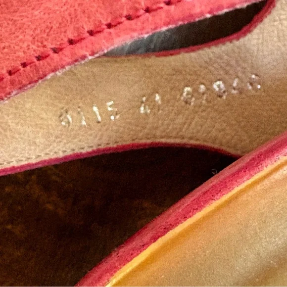 BeautiFeel Red Leather Strappy Hook Loop Wedge Sandals Women 41 (US 10-10.5) - Picture 5 of 8